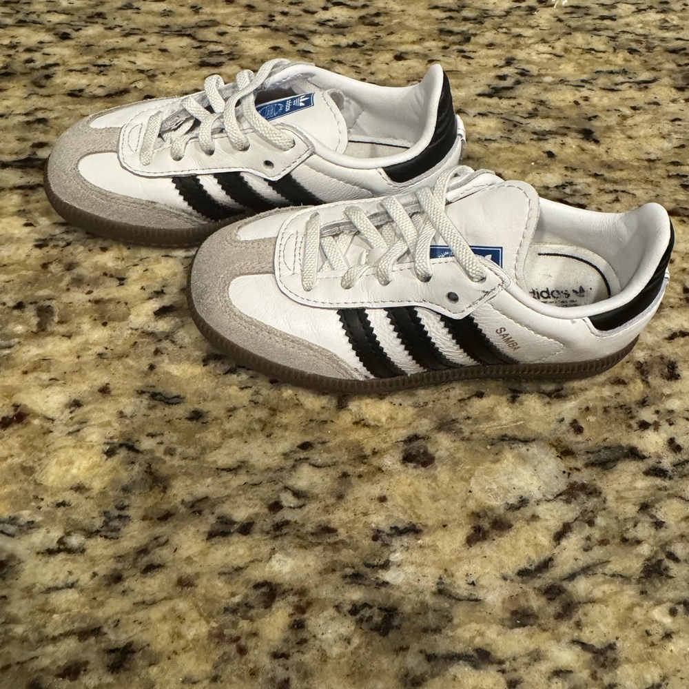 Adidas Kids White and Black Sneakers